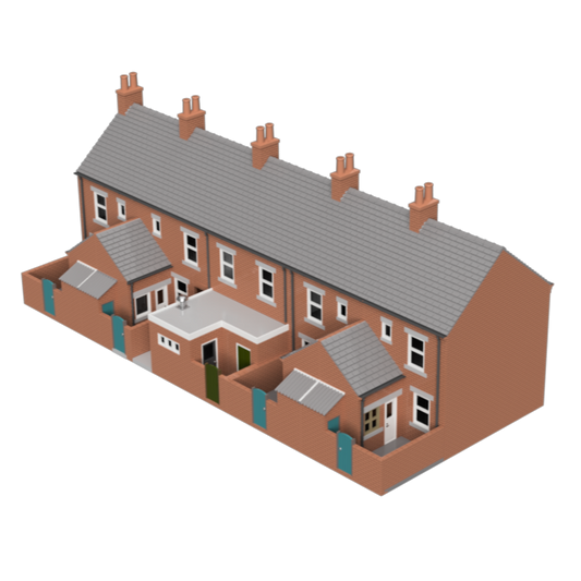 GC004B – 5x Terrace House with Shop Pack TT120/3mm Scale