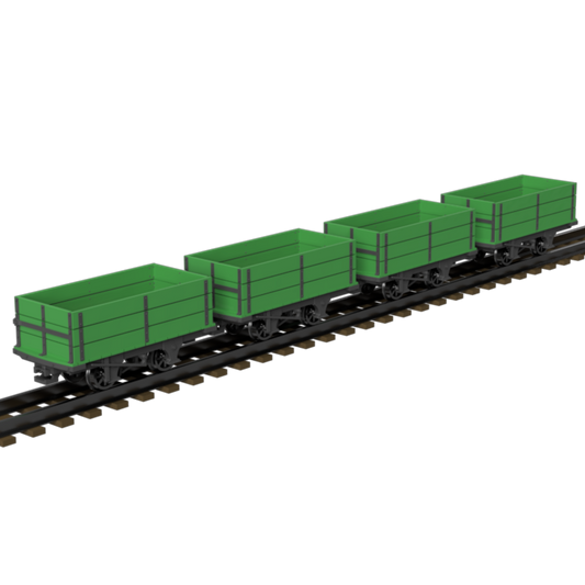 FP757G – GVT 3 Plank Drop Sided Wagon OO9 Gauge