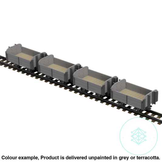 Fpc753A – 4X Light Railway Wagon Pack Oo9 Gauge Oo Scale Rolling Stock