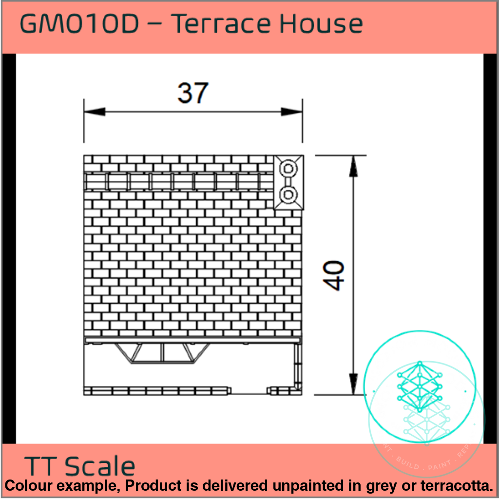 Gm010D – Low Relief Terrace House Tt120/3Mm Scale Tt Building