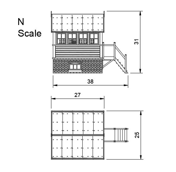 HM814D – WLLR Signal Box N Scale