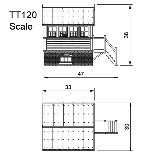GM814D – WLLR Signal Box TT120/3mm Scale