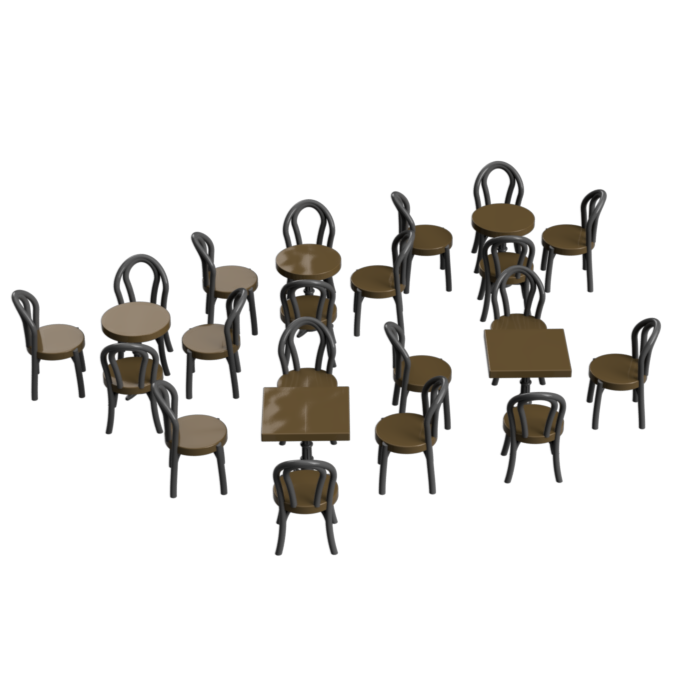 GO120A – Cafe Furniture TT120/3mm Scale