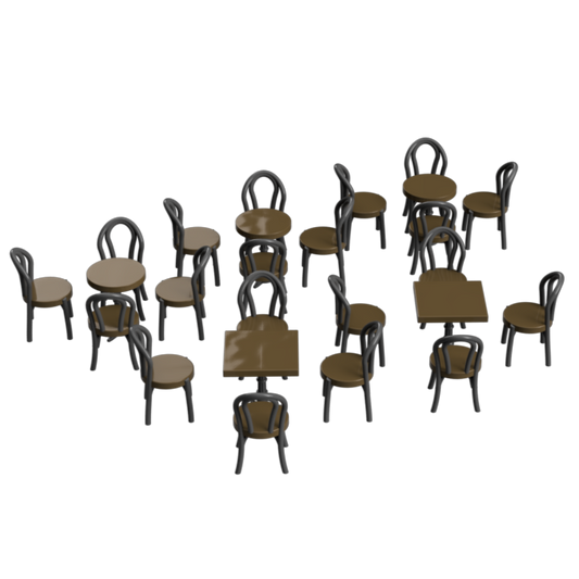 GO120A – Cafe Furniture TT120/3mm Scale