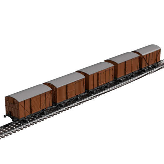GPC605A – 5x BR 12 Ton Box Van Pack TT120/3mm Scale