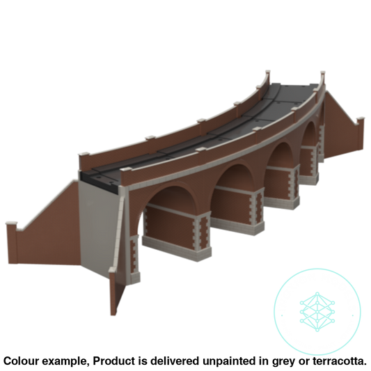 Fm911 – Single Track Curved Brick Viaduct Oo Scale Building