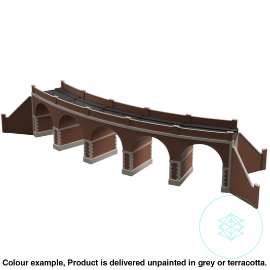 Fm911 – Single Track Curved Brick Viaduct Oo Scale Building
