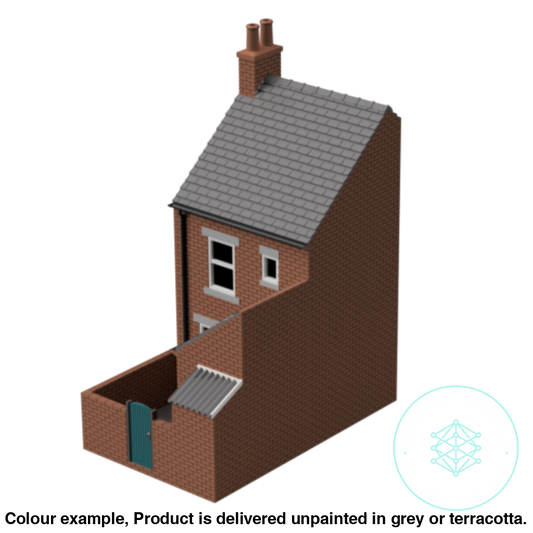 Hm004E – Low Relief Terrace House N Scale Building