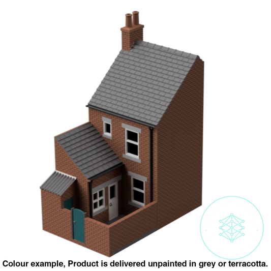 Hm004F – Low Relief Terrace House N Scale Building