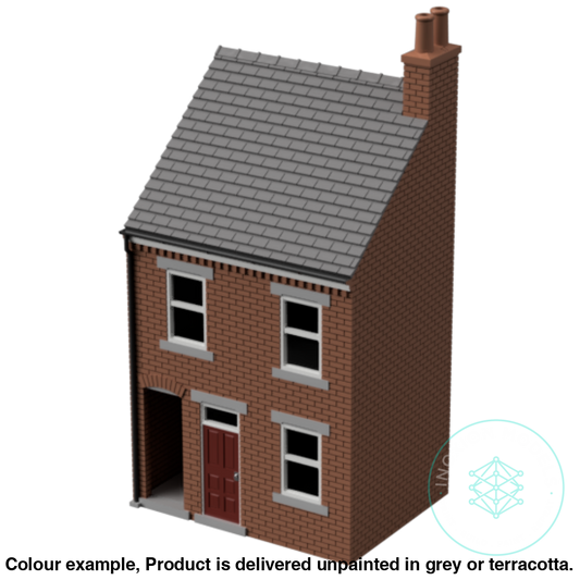Hm008C – Low Relief Terrace House W Close N Scale Building