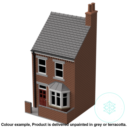 Hm010C – Low Relief Terrace House N Scale Building