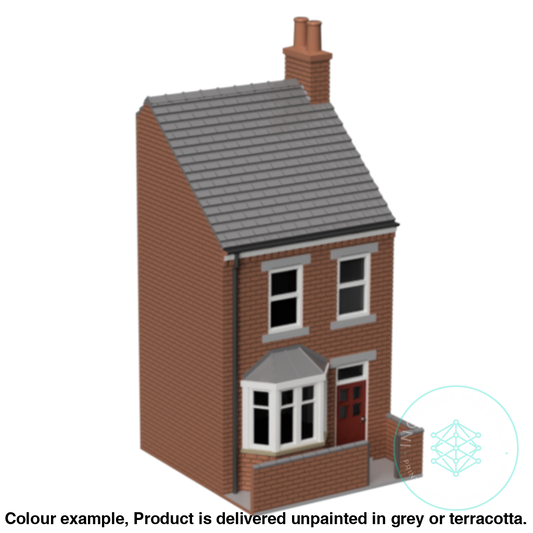 Hm010D – Low Relief Terrace House N Scale Building